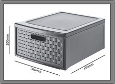 Rotho Schubladenbox Country groß, 19,2 L anthrazit  Schubladenbox