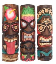 3 Wandmasken Tiki 50cm Tiki