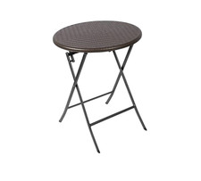 Vanage Gartentisch in braun - runder Beistelltisch in Rattanoptik Garten Terasse