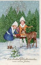 AK, NEUJAHR, 1930, MÄDCHEN