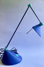 Schreibtischlampe Sölken Leuchten Blau Vintage 80er 90er Memphis Stil