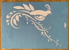 Schablone - A3 Vogel auf Zweig HS SB 612 blau Heike Schäfer - gebraucht
