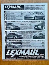 Lexmaul Opel Omega Senator Rekord Oldtimer Original 1987 Vintage Advert Werbung