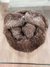 Vintage braun Fliegermütze Fellmütze Kaninchenfell Tschapka Herren 