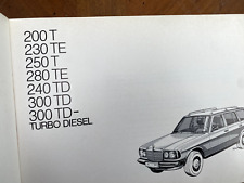 Mercedes W123 Betriebsanleitung  200T -  300TD Turbodiesel 4/1981 - Top Zustand