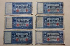 6x 100 Mark 1908 1910 Banknoten Deutsches Reich
