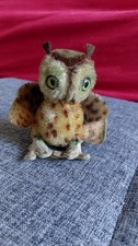 Steiff Tier Eule bzw. Uhu Witte 10 cm hoch aus Omas Nachlass - ca. 1960
