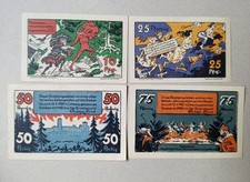 4x Notgeld Schierke Brocken-Wirtschaft 10,25,50,75Pf 1921 komplett Satz Serie