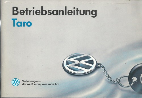 Taro betriebsanleitung 1991 - vw,
