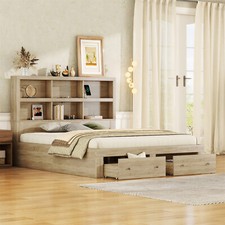 Doppelbett 160x200 cm Holzbett mit Schrank Bücherregal und Schubladen Jugendbett