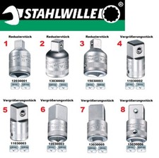 STAHLWILLE Reduzierstücke Vergrößerungsstücke 1/4" 3/8" 1/2" 3/4" 1" Vierkant