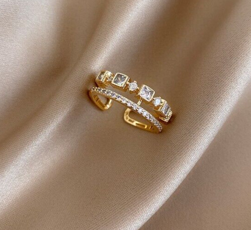 Damenring gold zirkonia - gold,