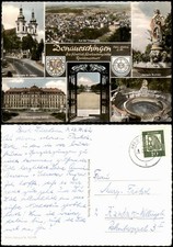 Donaueschingen Mehrbild-AK u.a. Schloss, Donau-Quelle, Hansele Brunnen uvm. 1962