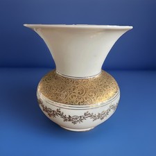 Kunstvoll: Vase AL KA Kunst Kronach Bavaria Handgemalt Blattgold Geätzt