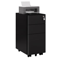 Rollcontainer Metall Mobiler Aktenschrank Büroschrank Abschließbar #3095