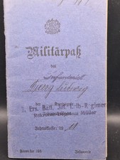 Militärpass 1911 Wehrpaß 2. Ersatzbatl. Infanterie Leib Regiment Artois Arras