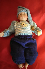 Puppe von Helga Matejka 1996 gez. ca 21 cm klein Schlenkerpuppe