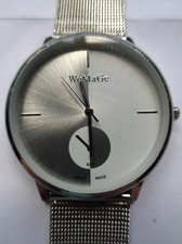 Herren-Armband - Uhr - WoMaGe - Silberfarben - Edelstahlarmband - Neu