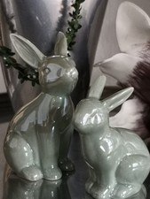 2er Set * Keramik Hase * grün