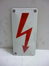 Achtung Hochspannung  Lebensgefahr Original altes Emailschild 1960er Jahre