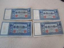4 alte Deutsche Geldscheine 100 Mark 1910