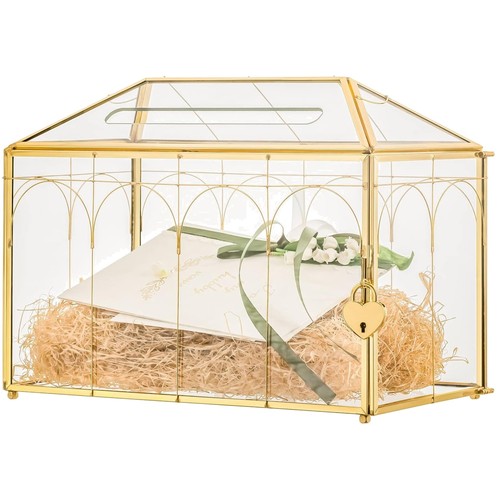 Kartenbox hochzeit glas - kartenbox, gold