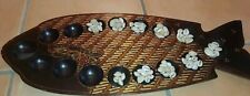 Faltbares Mancala Brettspiel Fisch/ Congkak-Vintage-Handarbeit Indonesien/Bali