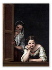 Poster Mädchen am Fenster - Bartolomé Esteban Murillo