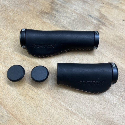 Fahrrad griffe leder schwarz - leder,