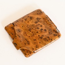 Vintage Streichholzetui Metall Maserholzoptik 60er Retro Accessoire Sammler