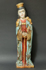 Alte ? geschnitzte Heiligenfigur Holzfigur Heilige Madonna Holz Figur 44cm Maria