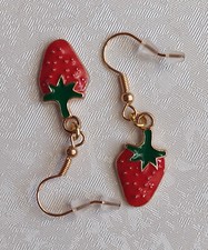 1 Paar Ohrhänger Ohrring Erdbeere Frucht Haken