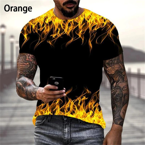 Flammen print shirt - 3d, t-shirt