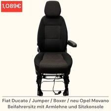 Fiat Ducato / Jumper / Boxer / neu Opel Movano Beifahrersitz Sitz mit Armlehne