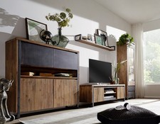 Wohnwand anbauwand massivholz - wohnwand,