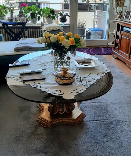 Glastisch mit goldfuss - mit,