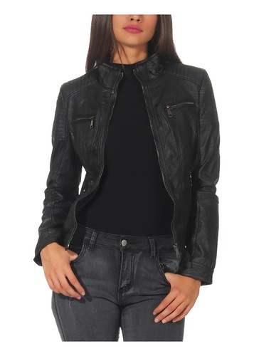 Damen kunstleder jacke - damen, mit
