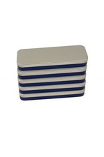 5er Set Stiftebox Silber Blau Federmäppchen Stiftedose Blechdose Stifte Schule