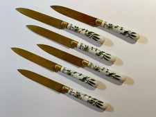 Obstmesser, Porzellangriff, 6 Stück – handbemalt