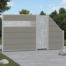 WPC Sichtschutzzaun Grau XL