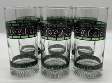 Coca Cola Gläser 6 Stück Coke Tiffany grün rot alt Retro 0,2l 200 mL 0,2 Top