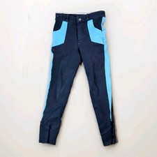 Reithose Fouganza unisex 133-142 Dunkelblau Türkis