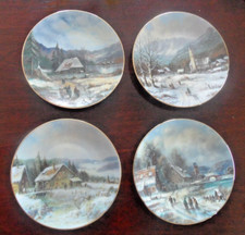 4 Tirschenreuth -Wand- Zierteller: "Weihnachtliche Landschaften"