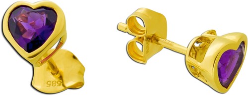 Herz ohrstecker gold 585 14k - herz,