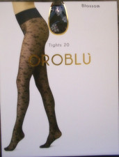 OROBLU BLOSSOM Strumpfhose 20 DEN Muster Größe M Farbe Black Colors
