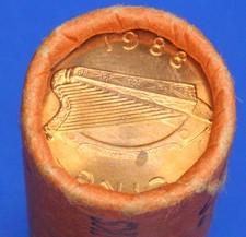 Rolle irischer 1988 50x 1p Münzen, Celtic Bird Book of Kells [33553]