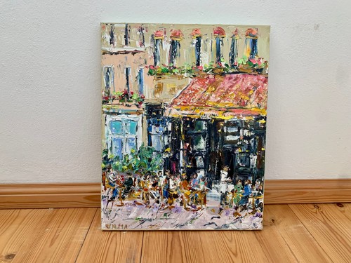 Paris cafe impasto ölgemälde - impasto,