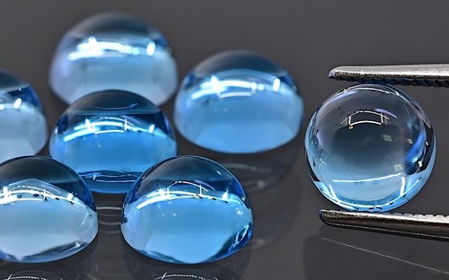 Topas swiss blue - blue, runder