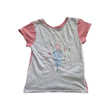 T-Shirt Mädchen Anna & Elsa Frozen GR. 122 / 128 pink weiß kurzarm