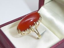 585 Gold Ring Rot Onyx Cabochon Onyxring 4 g 14K Gelbgold RG 55 - 17,5 mm 6368